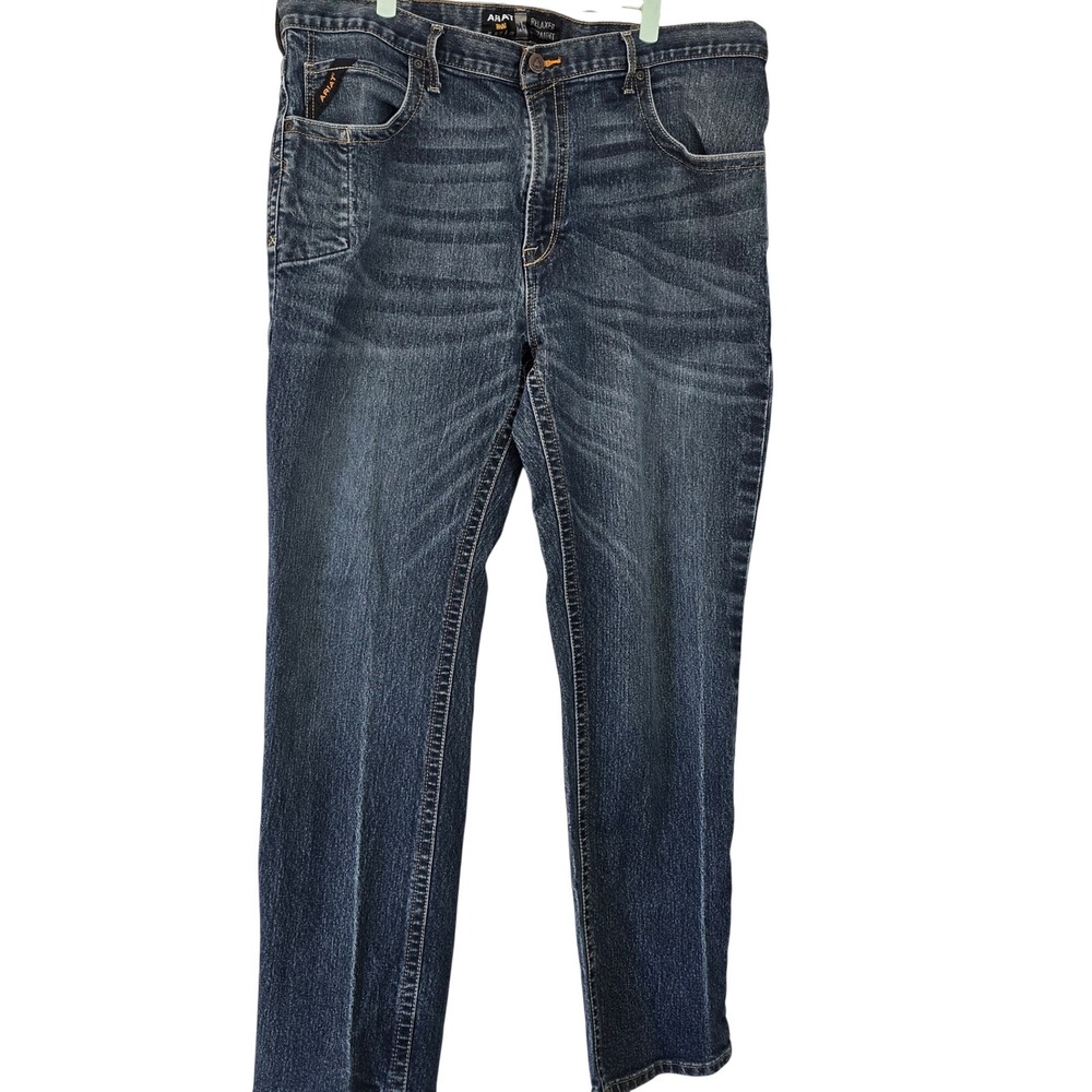 Ariat Rebar Relaxed Straight Jeans Mens 42x32 Dark Wash Denim Western Work